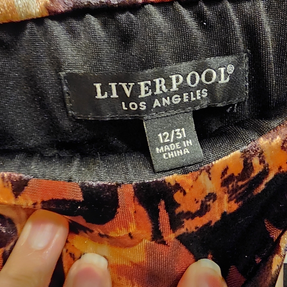 LIVERPOOL Floral Printed Velvet Maxi Skirt Orange Brown Size 12/31 $109 MSRP - Picture 6 of 13